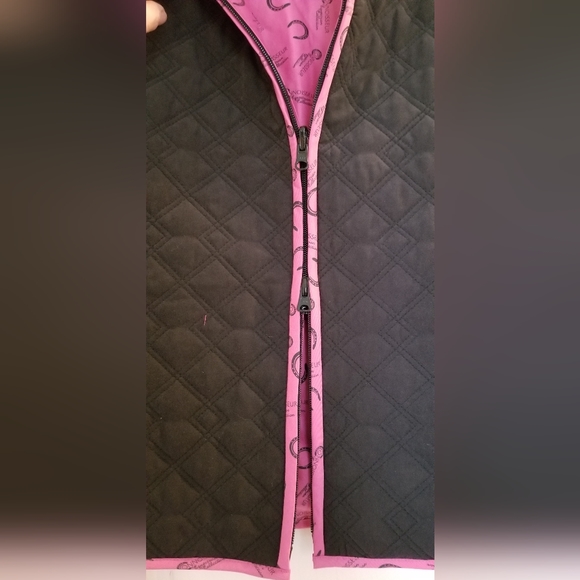 Reversible Quilted zipper closure vest Connoisseur Equestrian Collection pockets - Picture 7 of 10